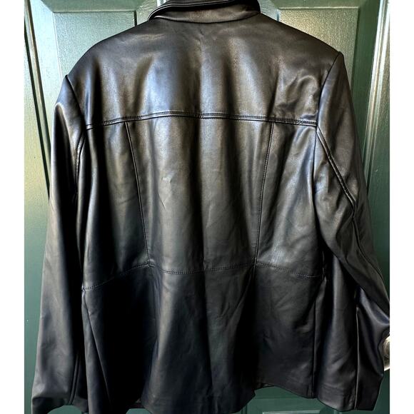 NEW Studio Park QVC x Courtney Khondabi Faux Leather Jacket with Patch Pockets - Picture 5 of 9